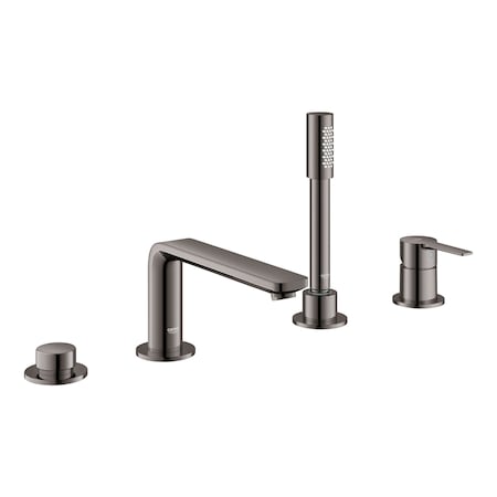 Grohe 4-Hole Single-Handle Deck Mount Roman Tub Faucet With 1.75 Gpm Hand Shower, Gray 19577A01